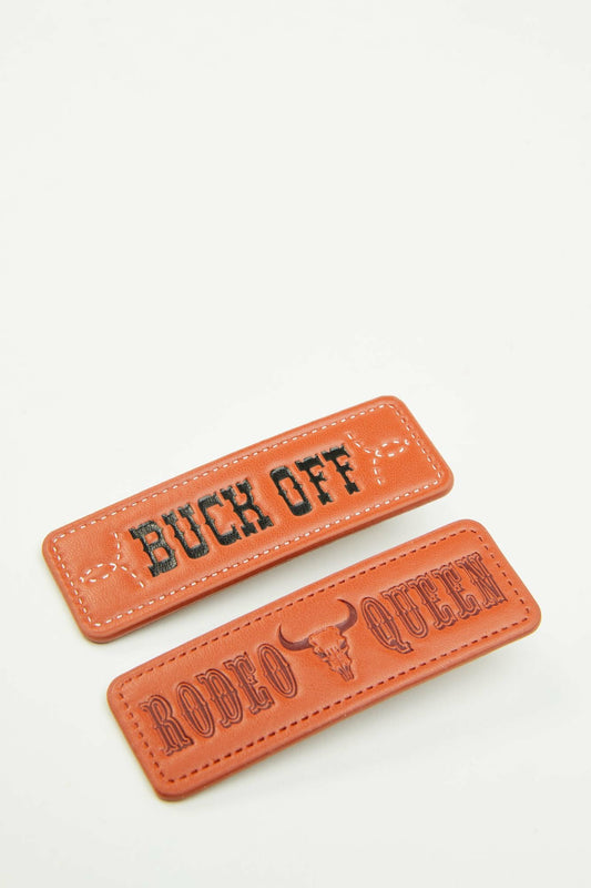 Women Buck Off Faux Leather Hair Clip Set - 2 Piece | Idyllwind