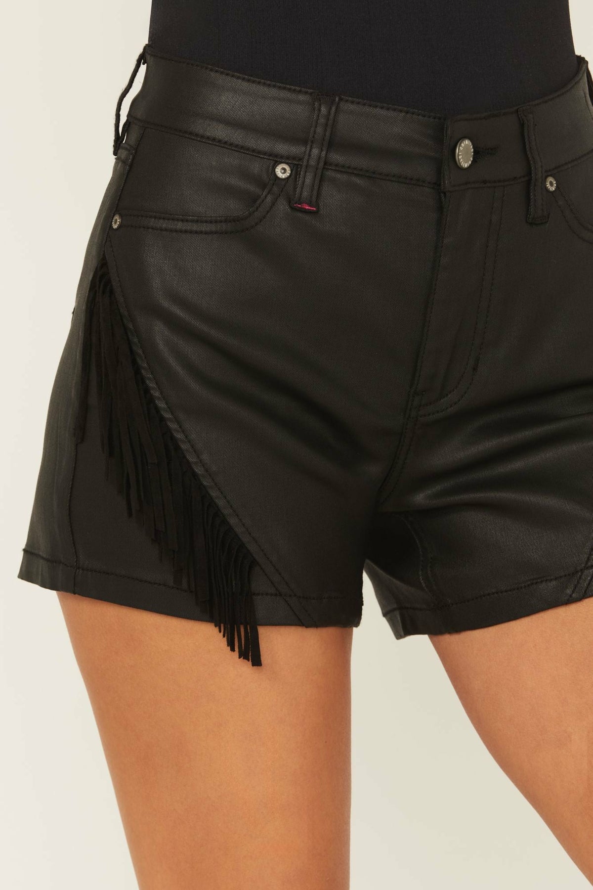 Women Bexhill Coated High Rise Fringe Super Stretch Denim Shorts | Idyllwind