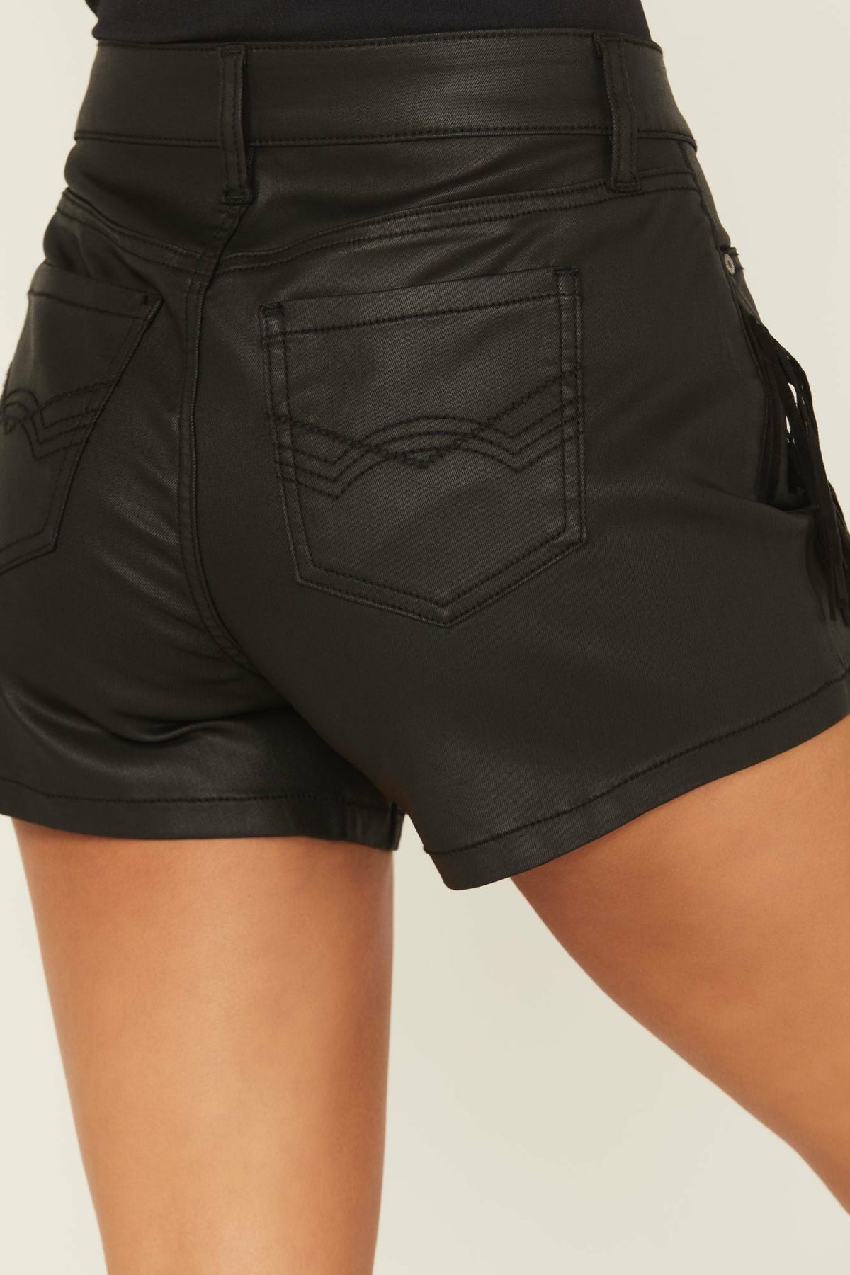 Women Bexhill Coated High Rise Fringe Super Stretch Denim Shorts | Idyllwind