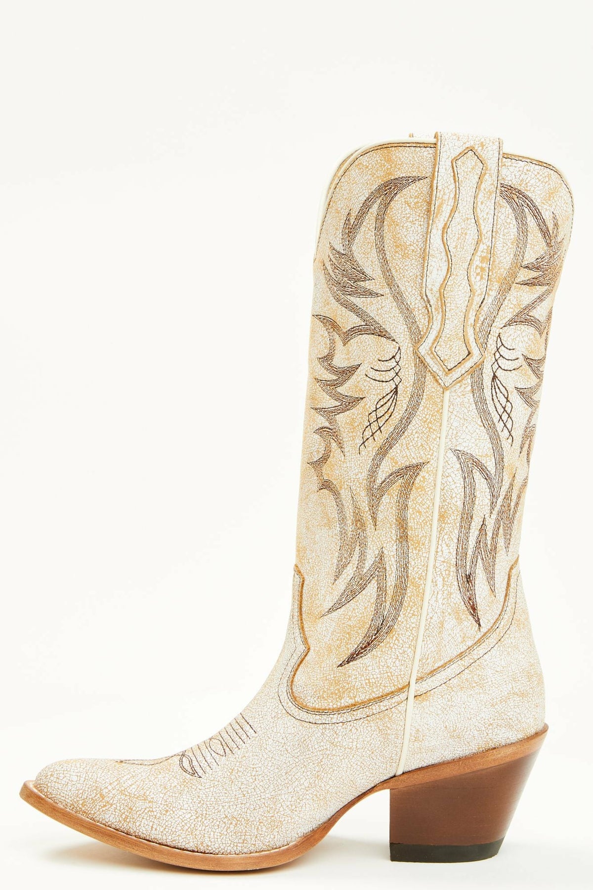 Women Charmed Life Crackle White Leather Western Boots - Round Toe | Idyllwind