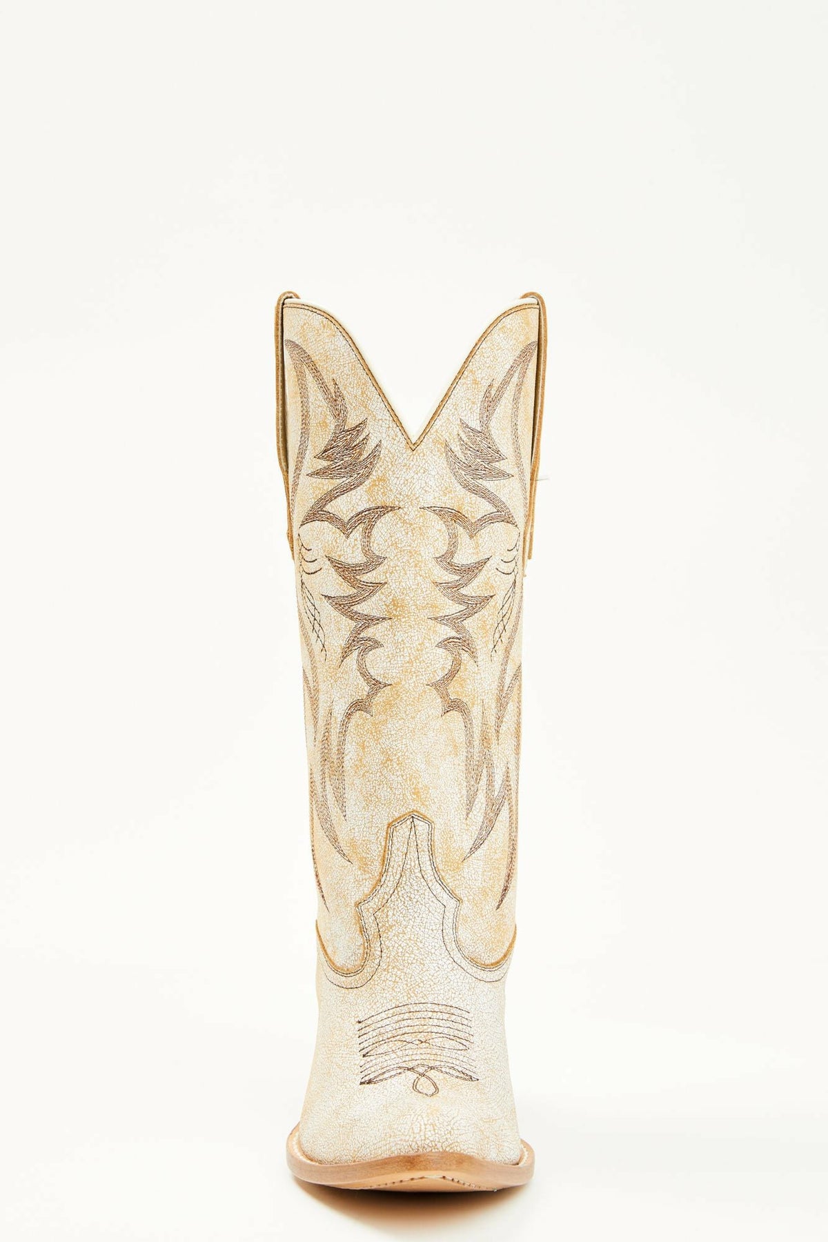 Women Charmed Life Crackle White Leather Western Boots - Round Toe | Idyllwind