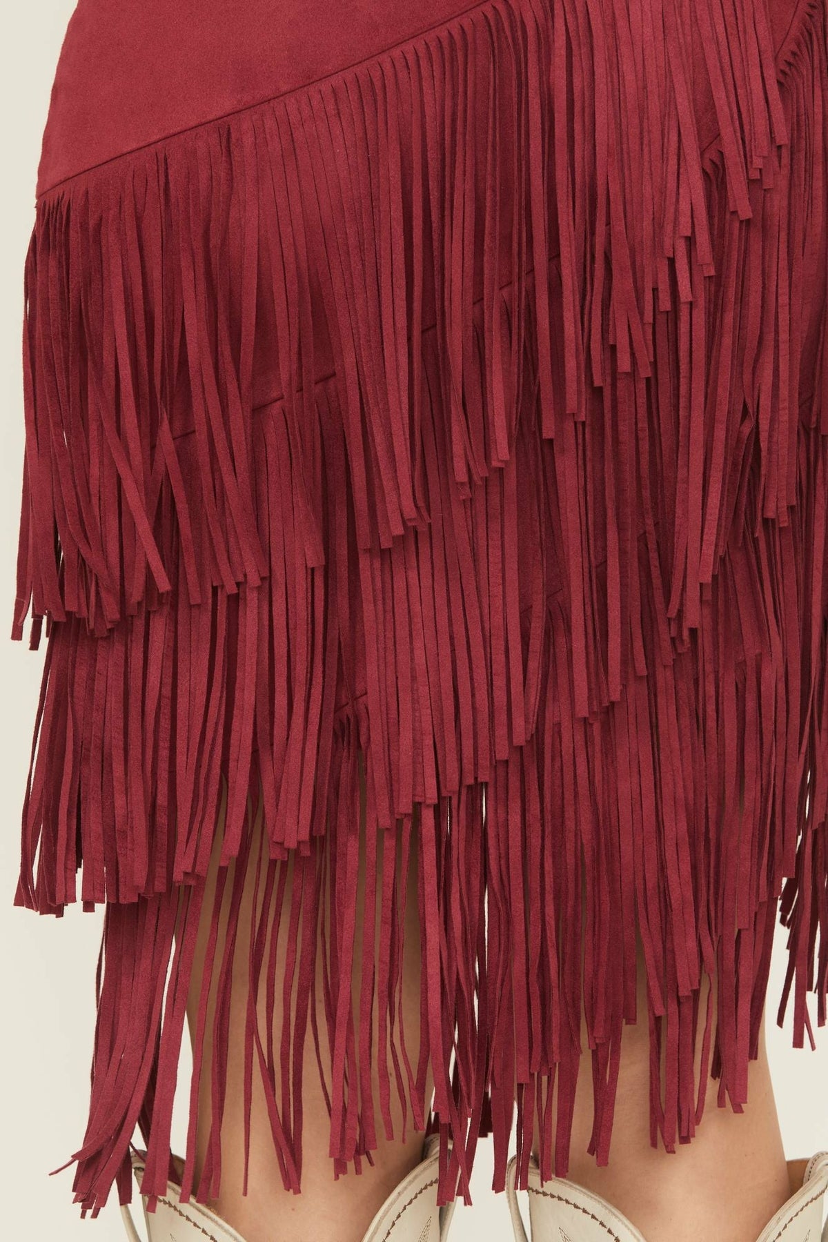 Women Tina Faux Suede Fringe Midi Skirt | Idyllwind