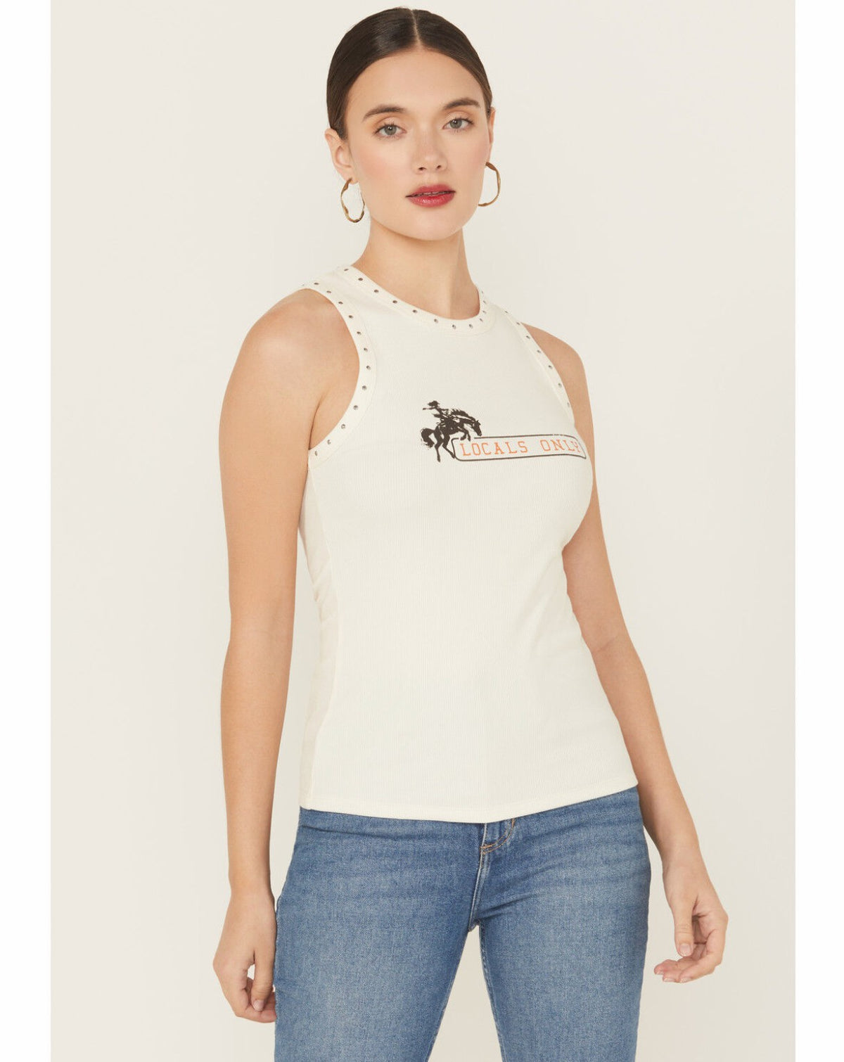 Women Locals Only Graphic Ribbed Tank | Idyllwind