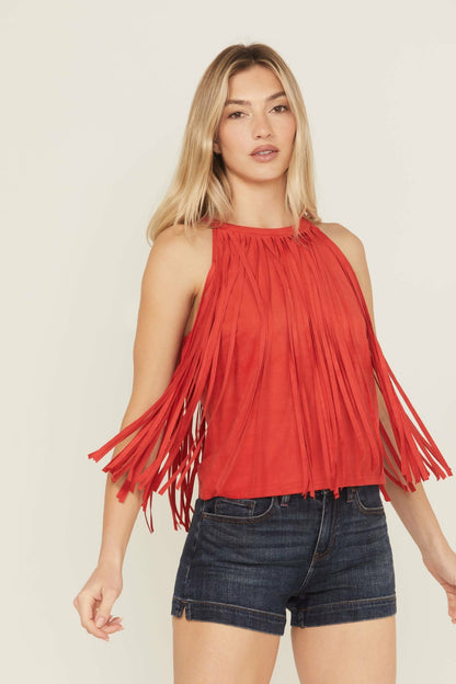 Women Madie Faux Suede Fringe Tank | Idyllwind