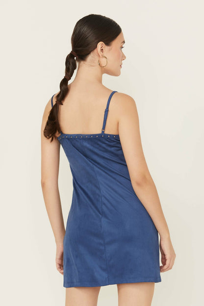 Women Faux Suede Studded Fringe Sleeveless Mini Dress | Idyllwind