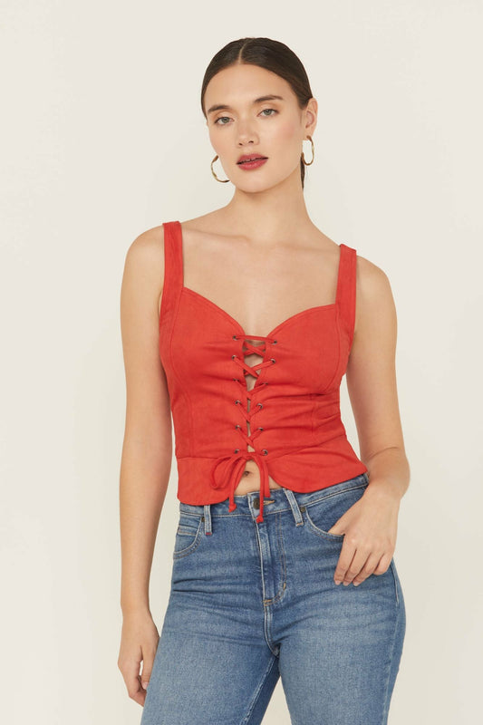 Women Eastland Faux Suede Lace-Up Corset | Idyllwind