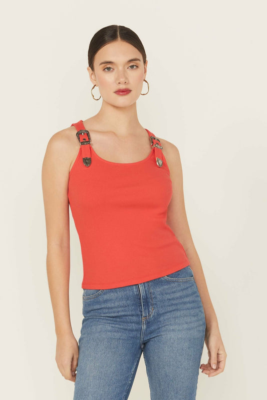 Women Wylie Rib Knit Buckle Tank | Idyllwind