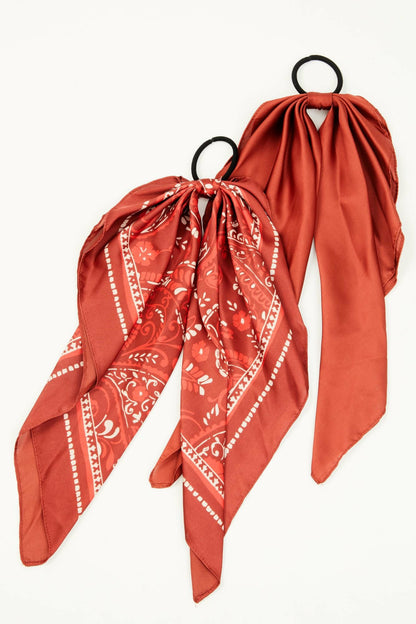 Women Peyton Bandana Print Hair Tie Set - 2 Piece | Idyllwind