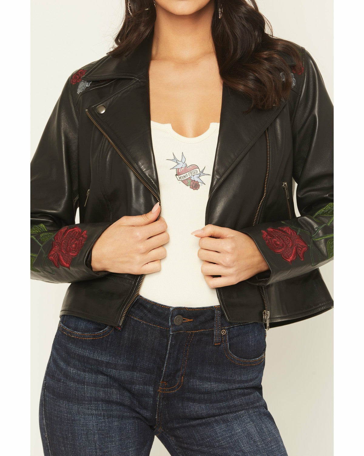 Women Glenrose Floral Leather Jacket | Idyllwind