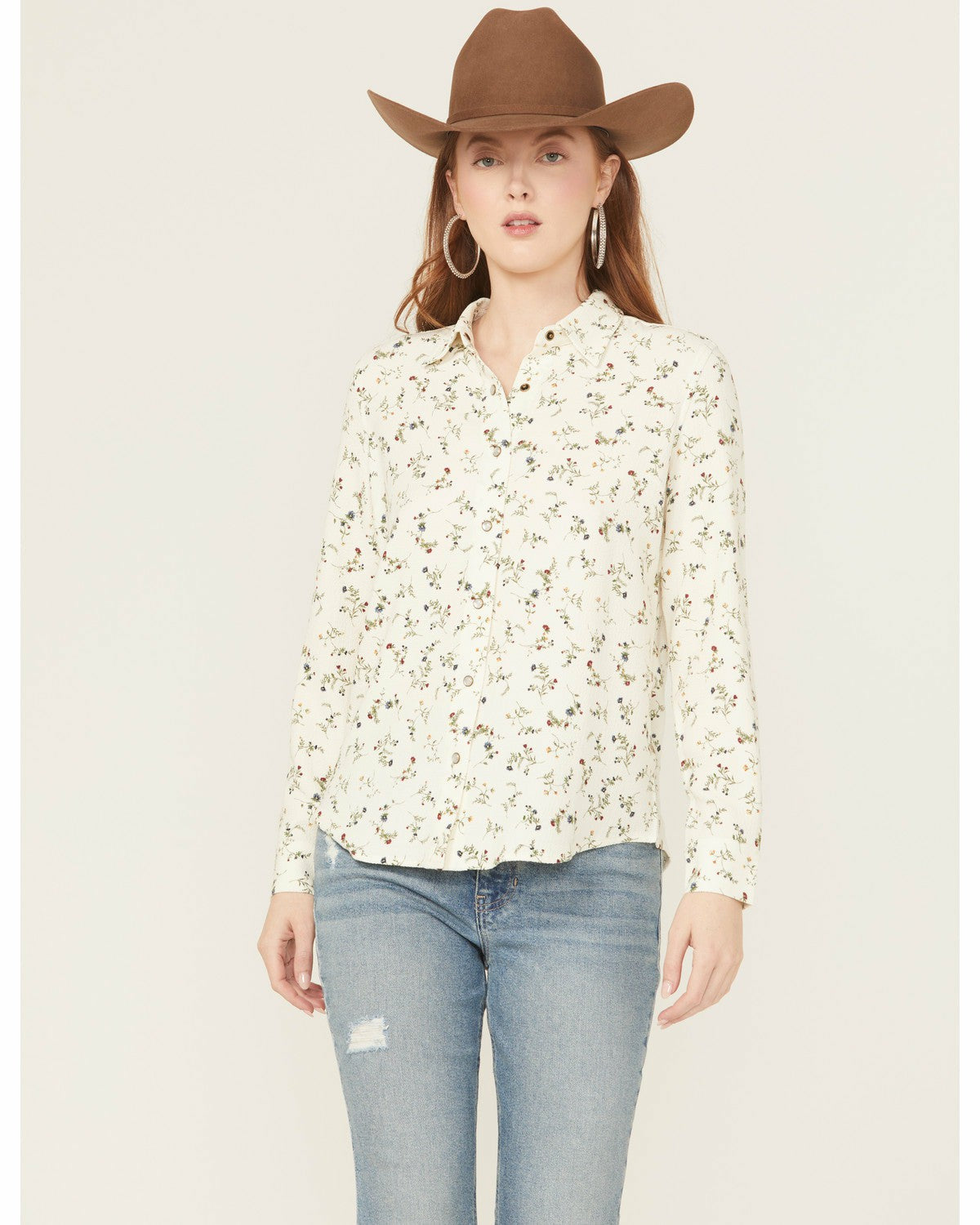 Women Snowden Floral Print Long Sleeve Featherlight Western Shirt | Idyllwind
