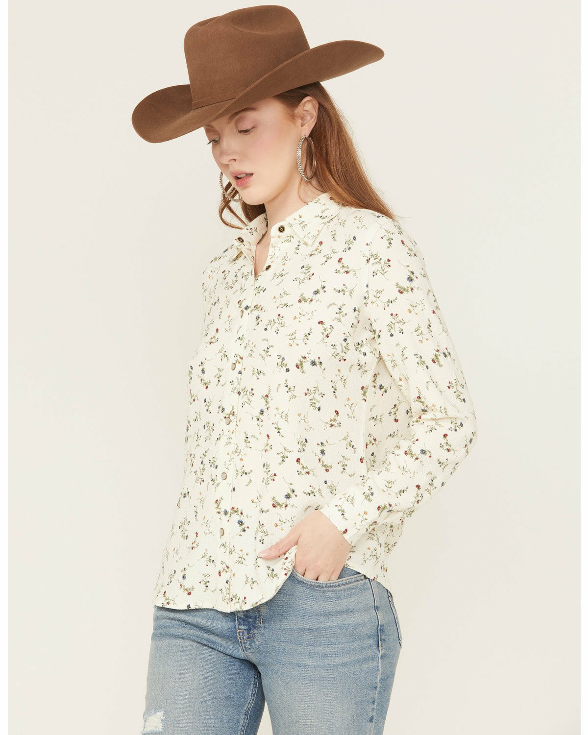 Women Snowden Floral Print Long Sleeve Featherlight Western Shirt | Idyllwind