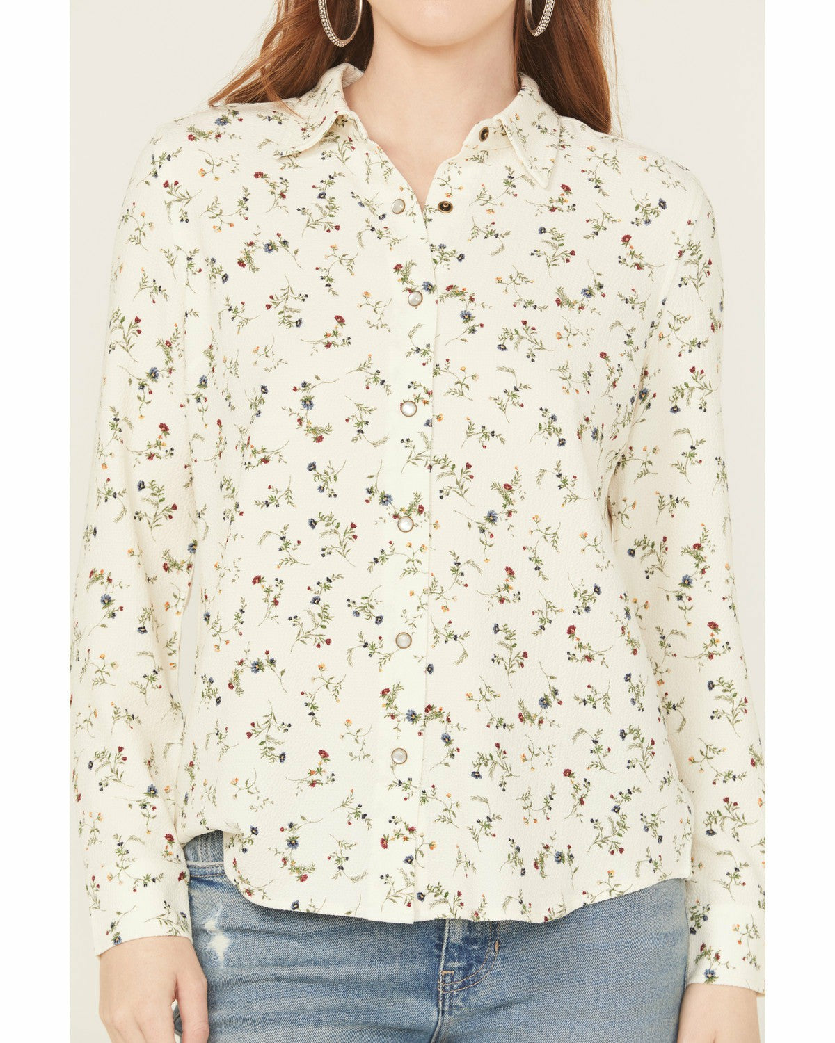 Women Snowden Floral Print Long Sleeve Featherlight Western Shirt | Idyllwind