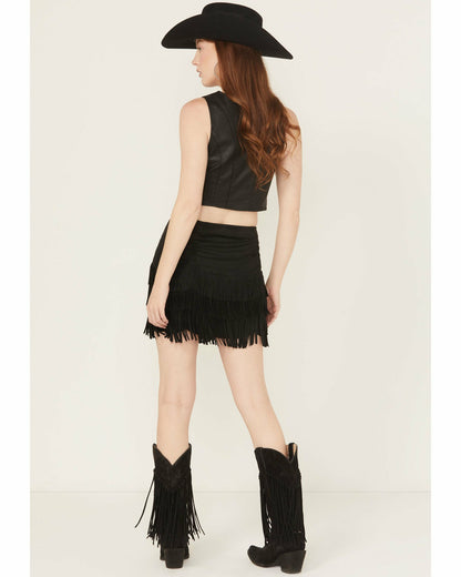 Women Lindale Faux Suede Fringe Mini Skirt | Idyllwind