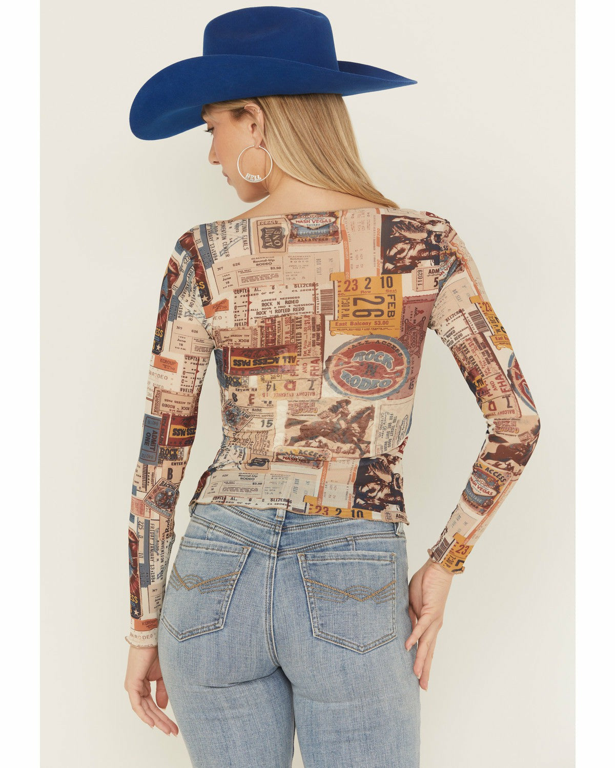 Women Rodeo Ticket Long Sleeve Mesh Shirt | Idyllwind