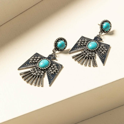 Women Turquoise Beaded Thunderbird Earrings | Idyllwind
