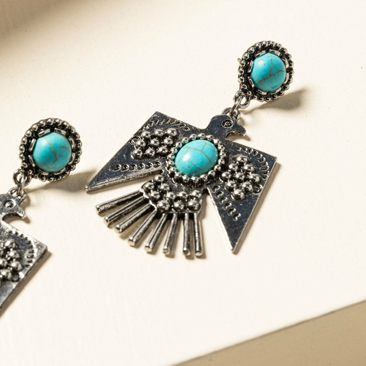 Women Turquoise Beaded Thunderbird Earrings | Idyllwind