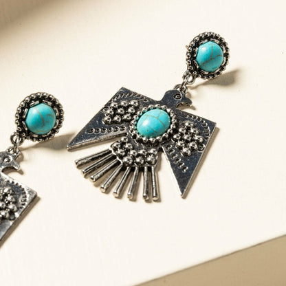 Women Turquoise Beaded Thunderbird Earrings | Idyllwind