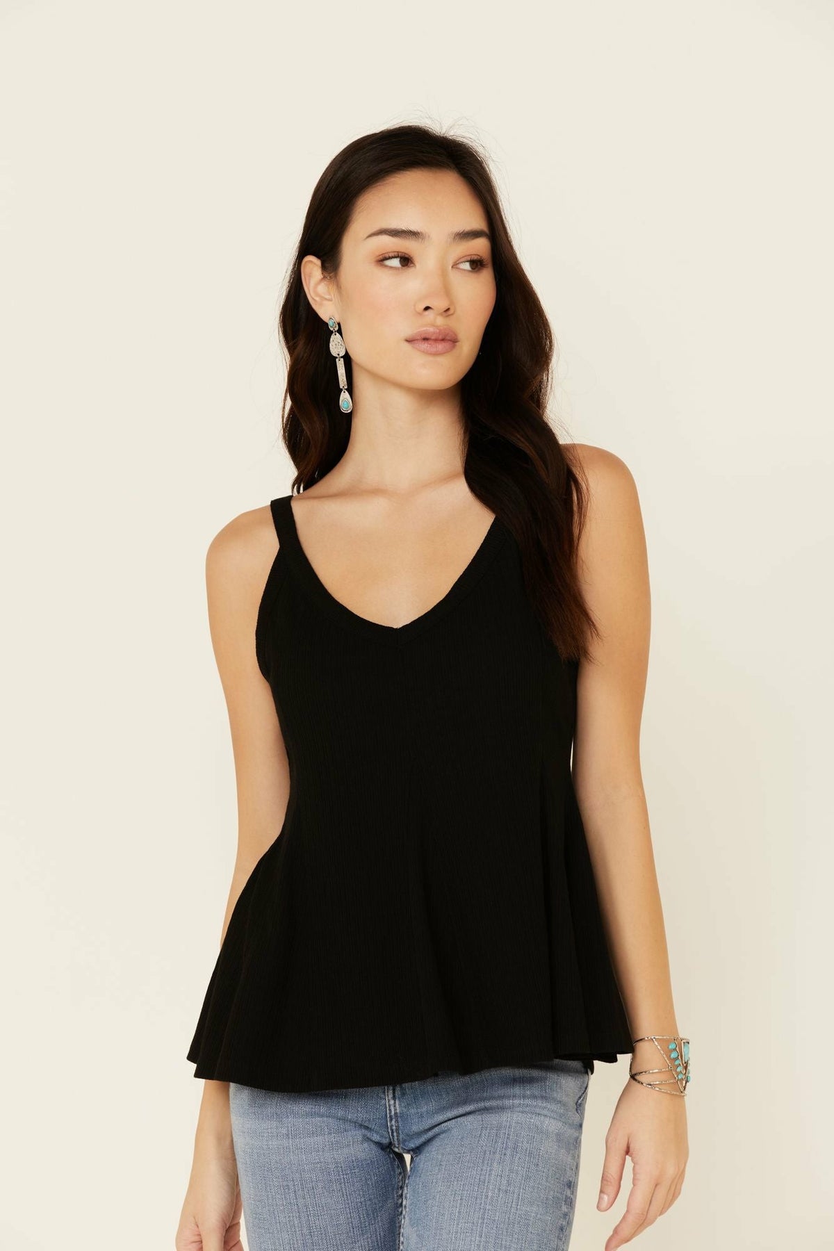 Women Godet Rib-Knit Tank Top | Idyllwind