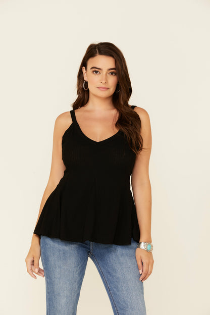 Women Godet Rib-Knit Tank Top | Idyllwind
