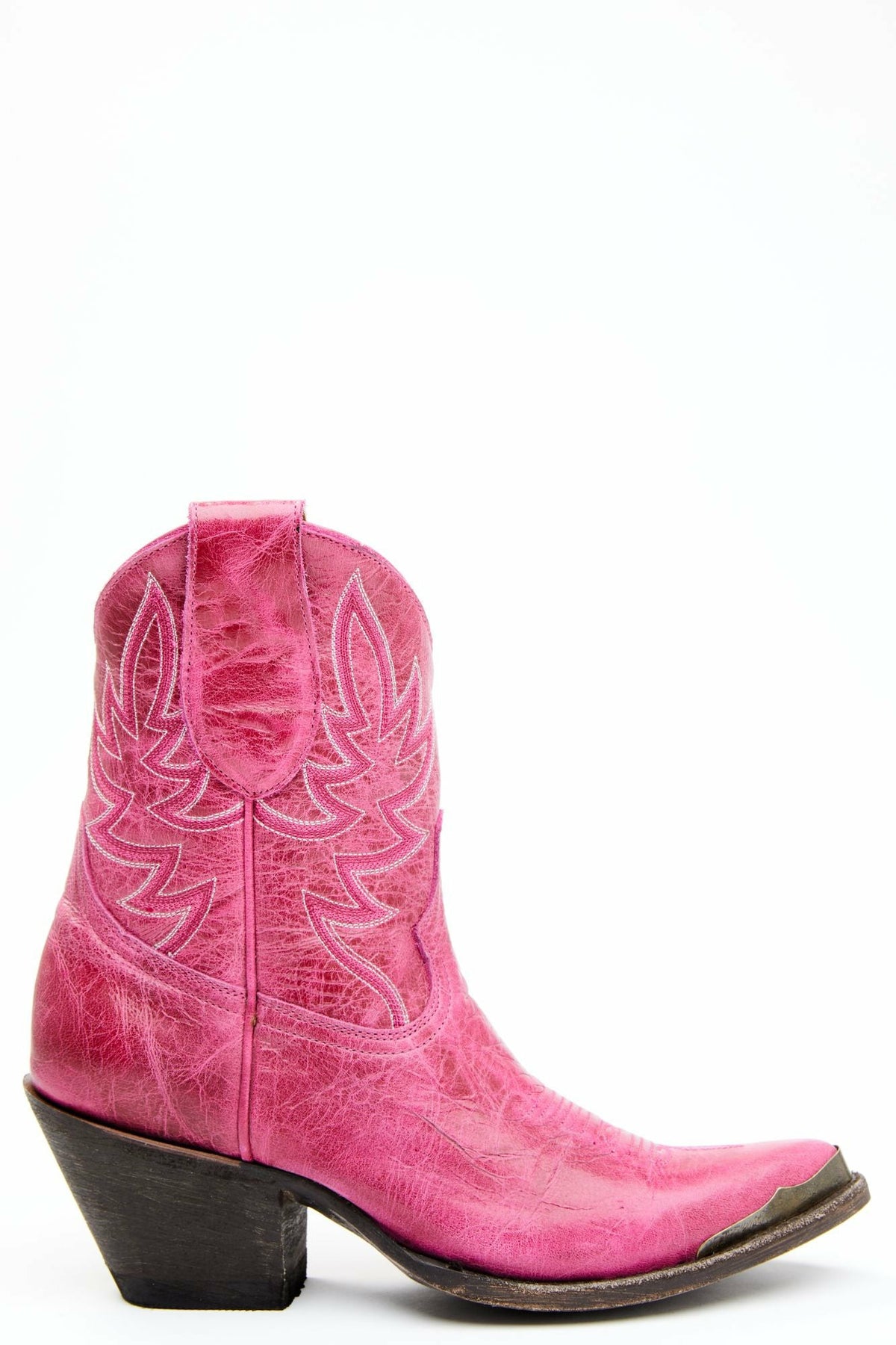 Women Wheels Pink Leather Western Booties - Round Toe | Idyllwind