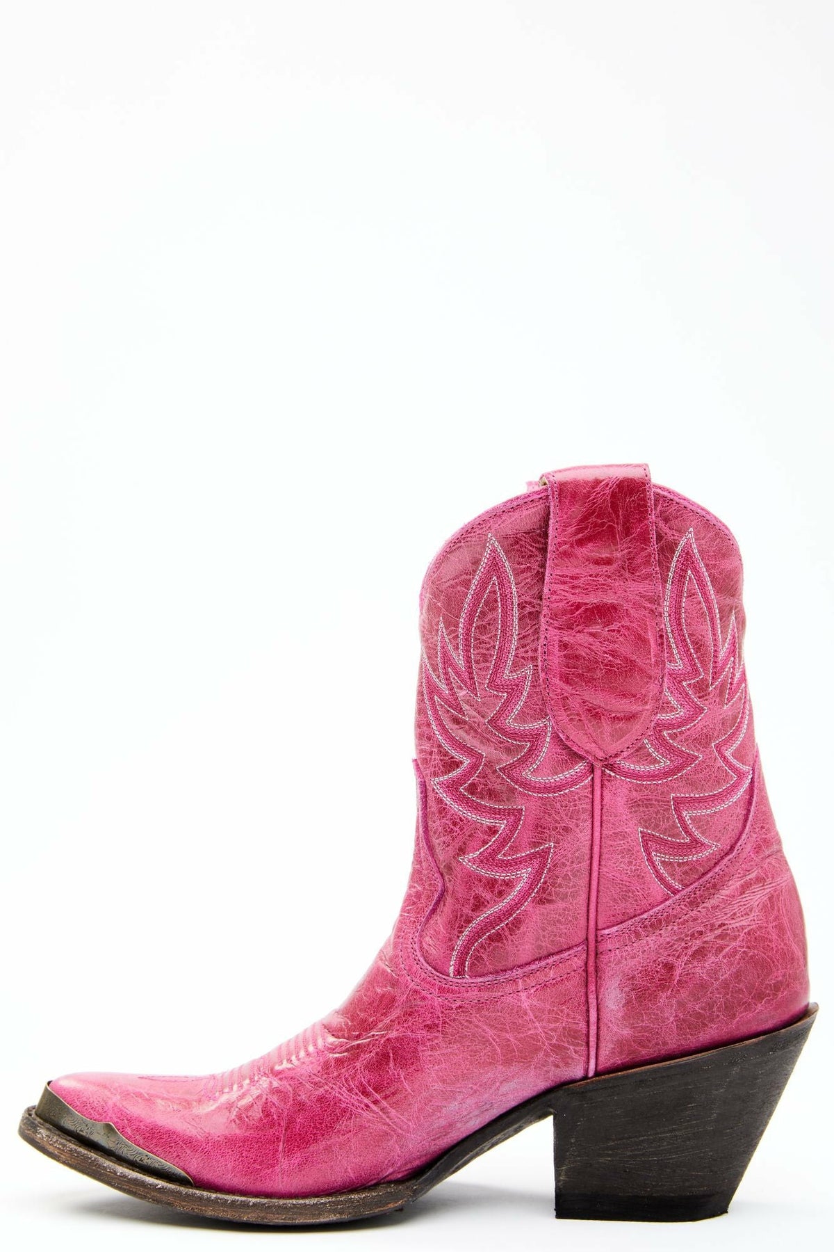 Women Wheels Pink Leather Western Booties - Round Toe | Idyllwind