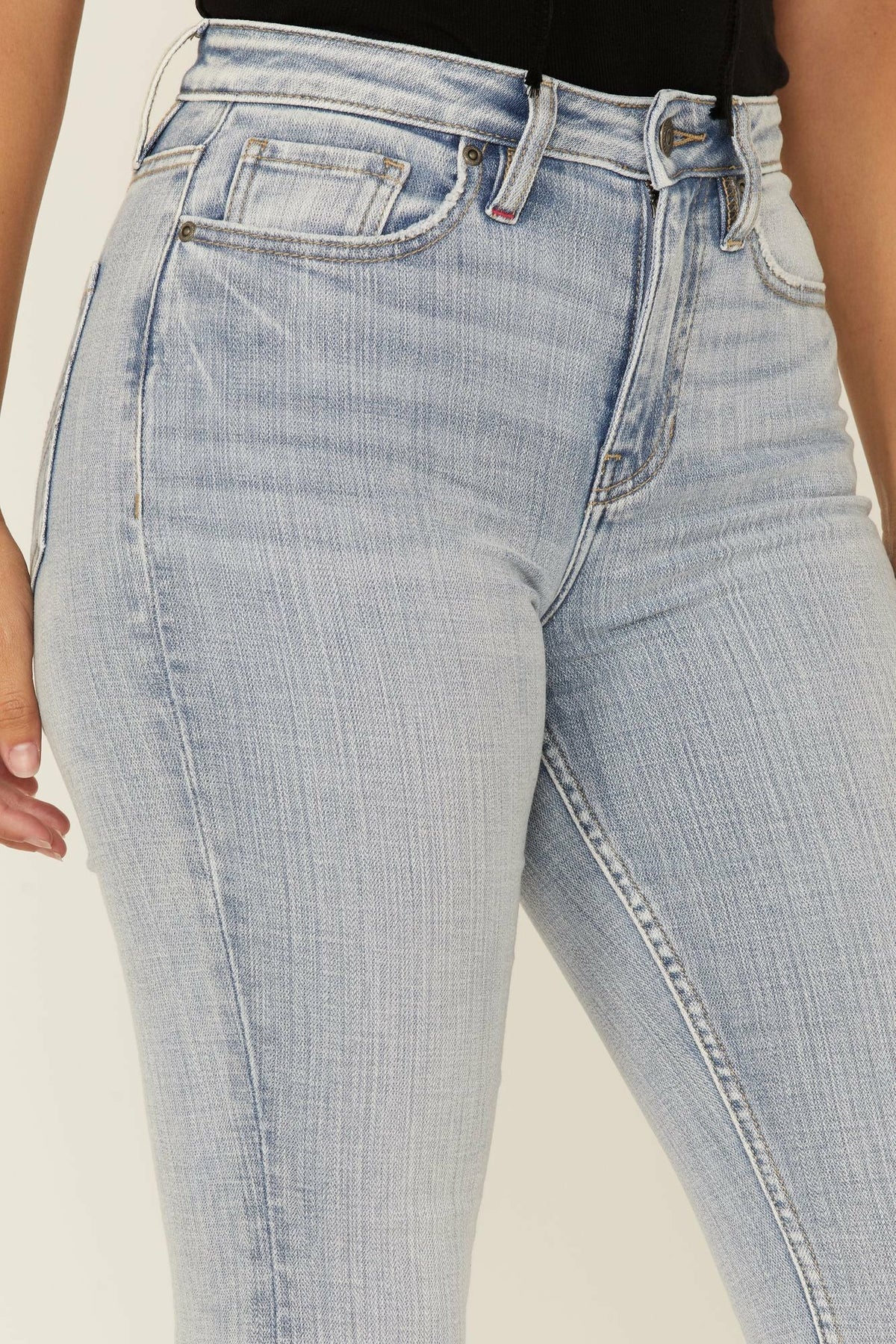 Women Light Wash Mustang High Risin Released Hem Flare Jeans | Idyllwind