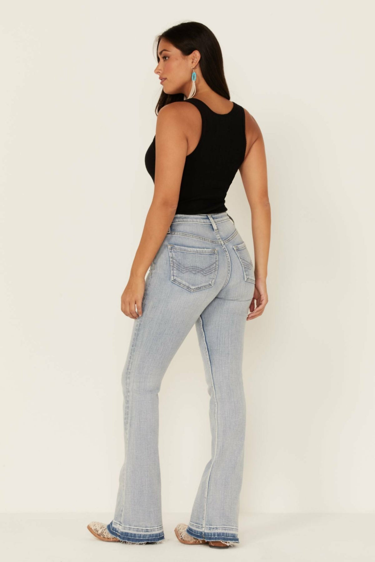 Women Light Wash Mustang High Risin Released Hem Flare Jeans | Idyllwind