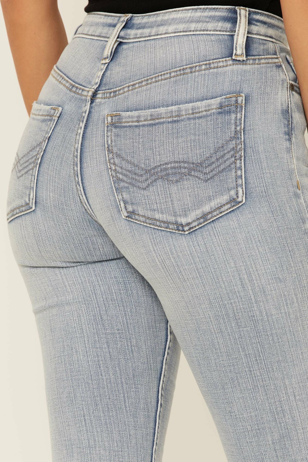 Women Light Wash Mustang High Risin Released Hem Flare Jeans | Idyllwind