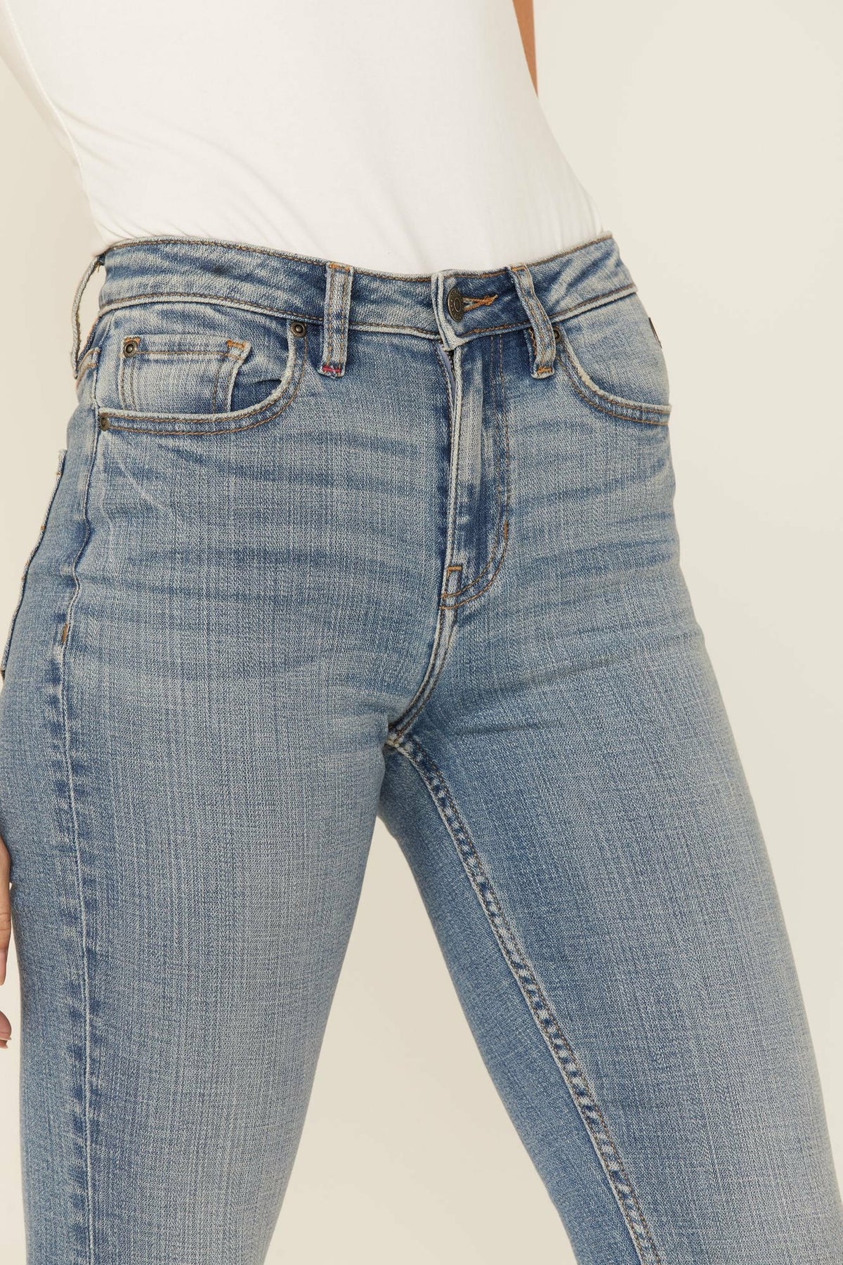 Women Medium Wash Old West High Risin Released Hem Flare Jeans | Idyllwind
