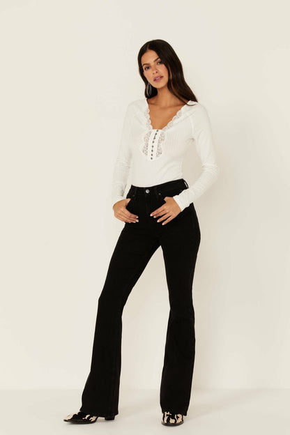 Women Velvet Touch High Rise Bootcut Brushed Denim Jeans | Idyllwind