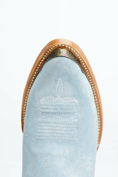 Women Wheels Blue Suede Western Booties - Round Toe | Idyllwind