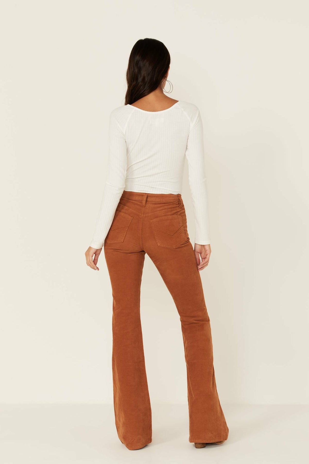 Women Pecan High Rise Flare Stretch Corduroy Jeans | Idyllwind