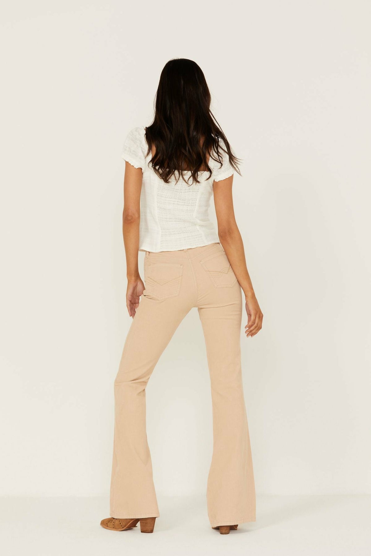 Women High Risin' Irish Cream Signature Back Pockets Corduroy Flare Jeans | Idyllwind