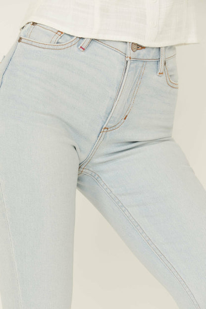 Women High Risin' Sunglow Wash Distressed Knee Flare Jeans | Idyllwind