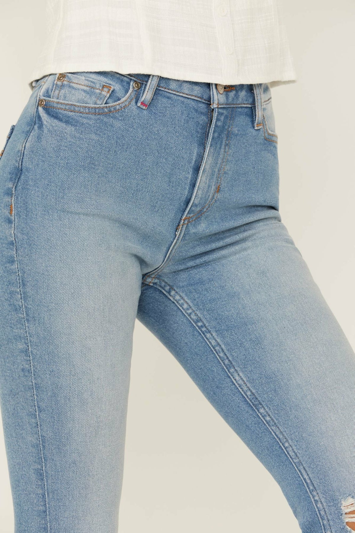 Women High Risin' Roadtrip Wash Stretch Distressed Knee Flare Jeans | Idyllwind