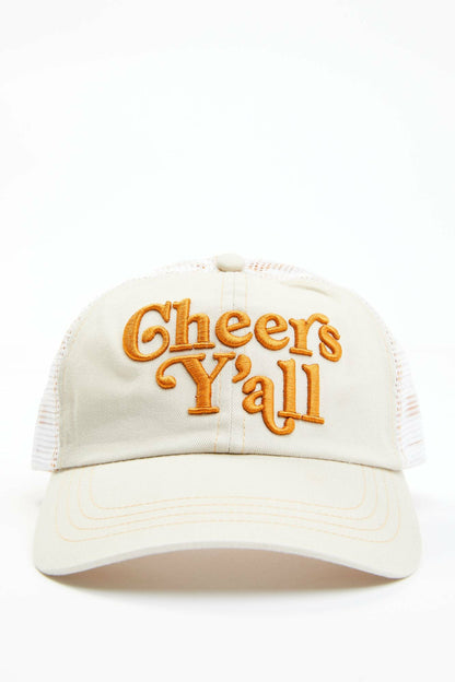 Women Cheers Ya'll Embroidered Mesh-Back Baseball Hat | Idyllwind