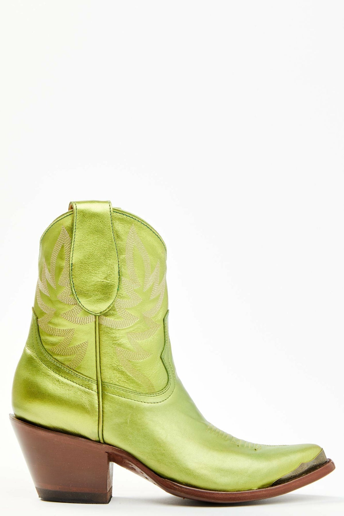 Women Envy Metallic Green Fashion Leather Western Booties - Round Toe | Idyllwind