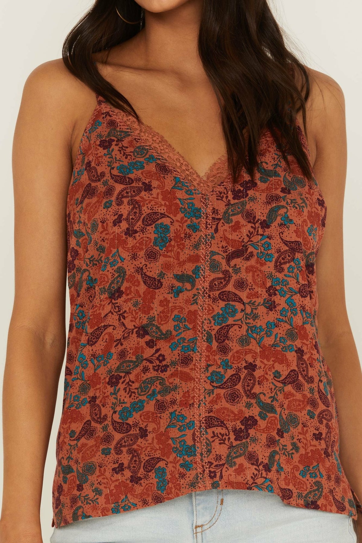 Women Lurex Little Lace Tank Top | Idyllwind