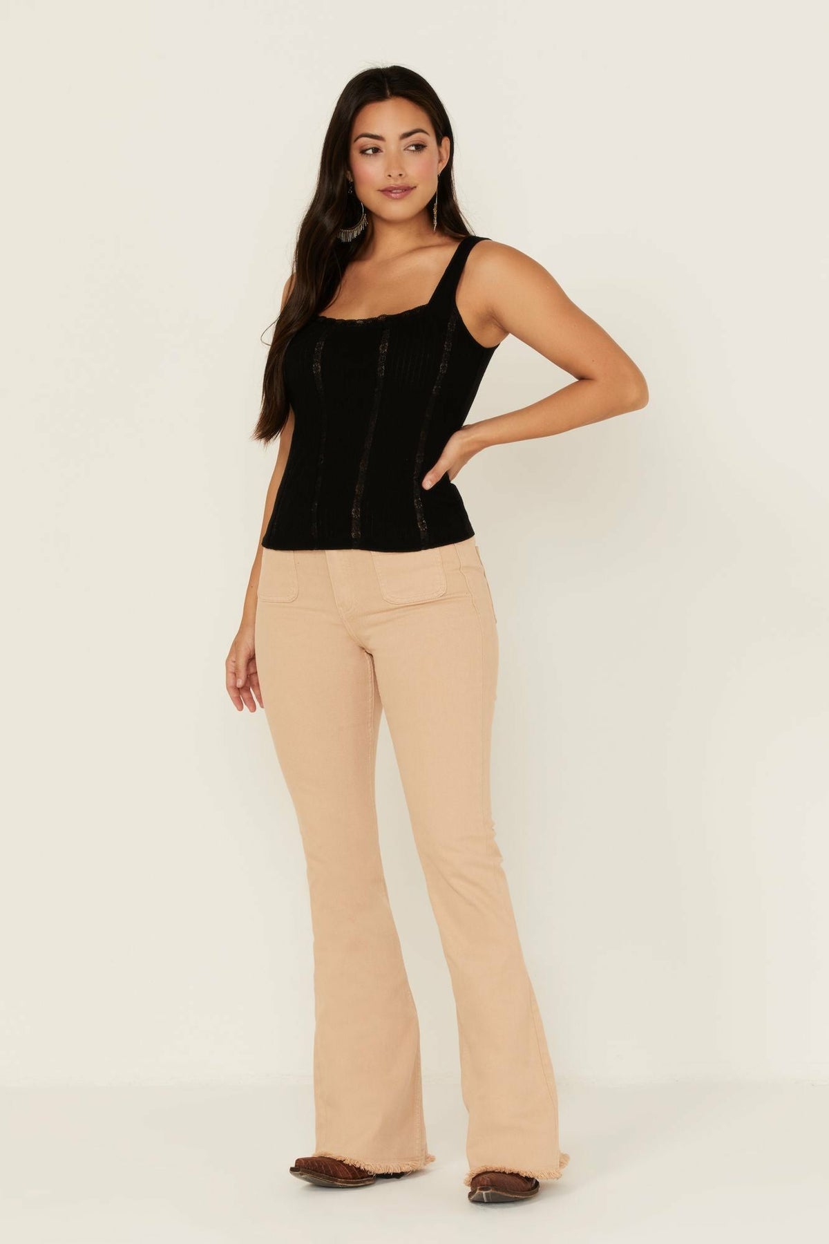 Women Sparrow Pointelle Rib Lace Tank Top | Idyllwind