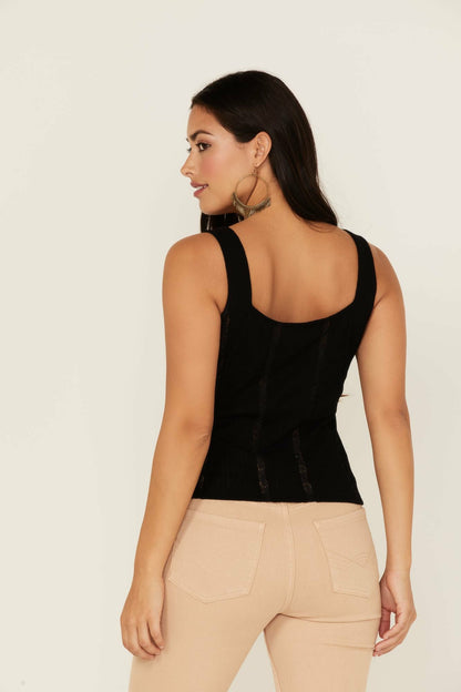 Women Sparrow Pointelle Rib Lace Tank Top | Idyllwind