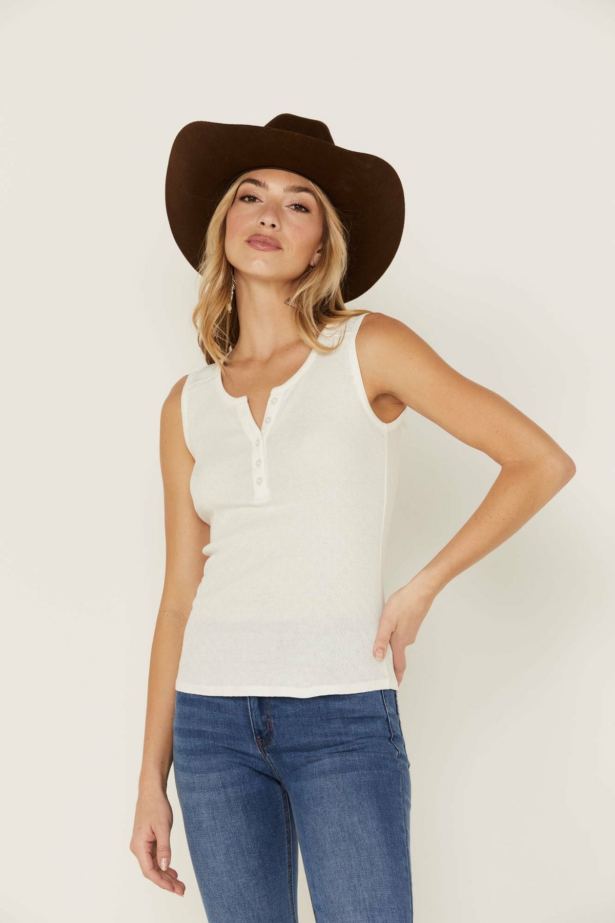 Women Hillside Road Henley Tank Top | Idyllwind