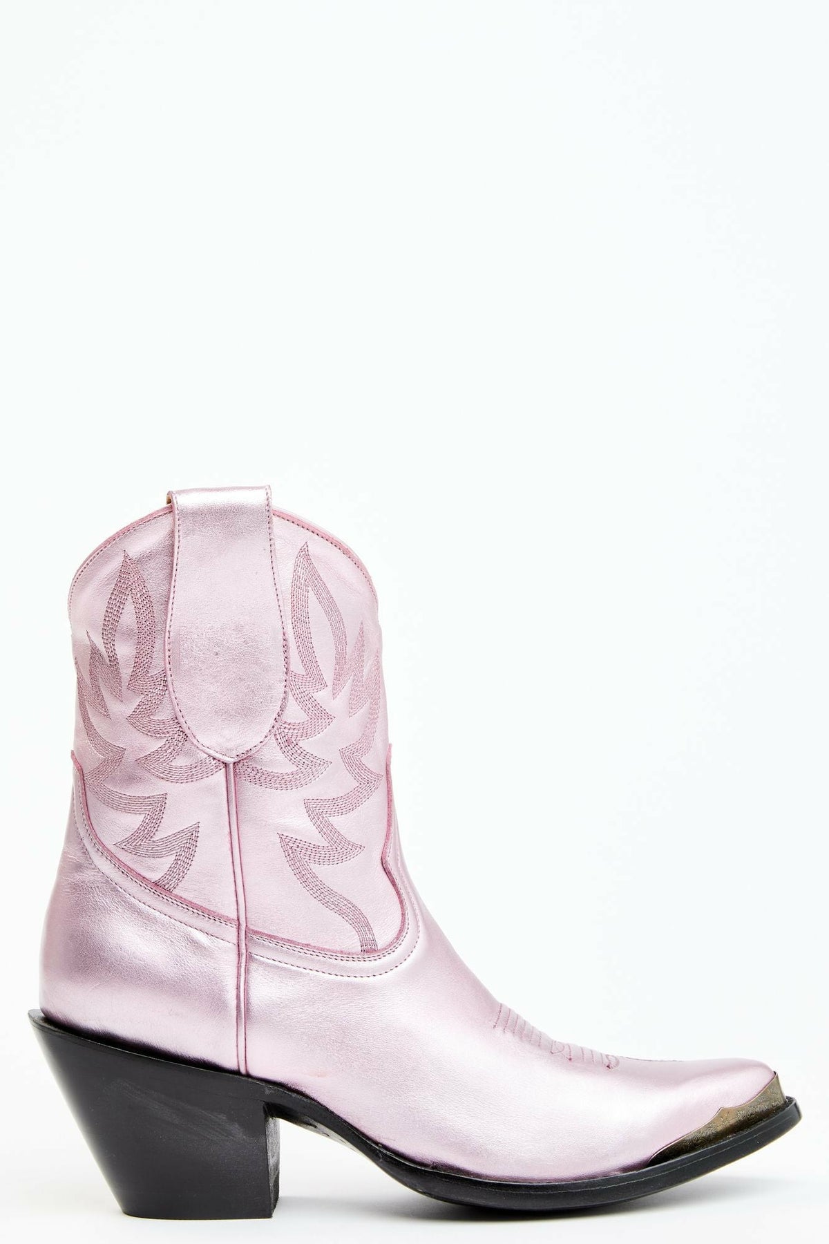 Women Tickled Metallic Pink Leather Fashion Western Booties - Round Toe | Idyllwind