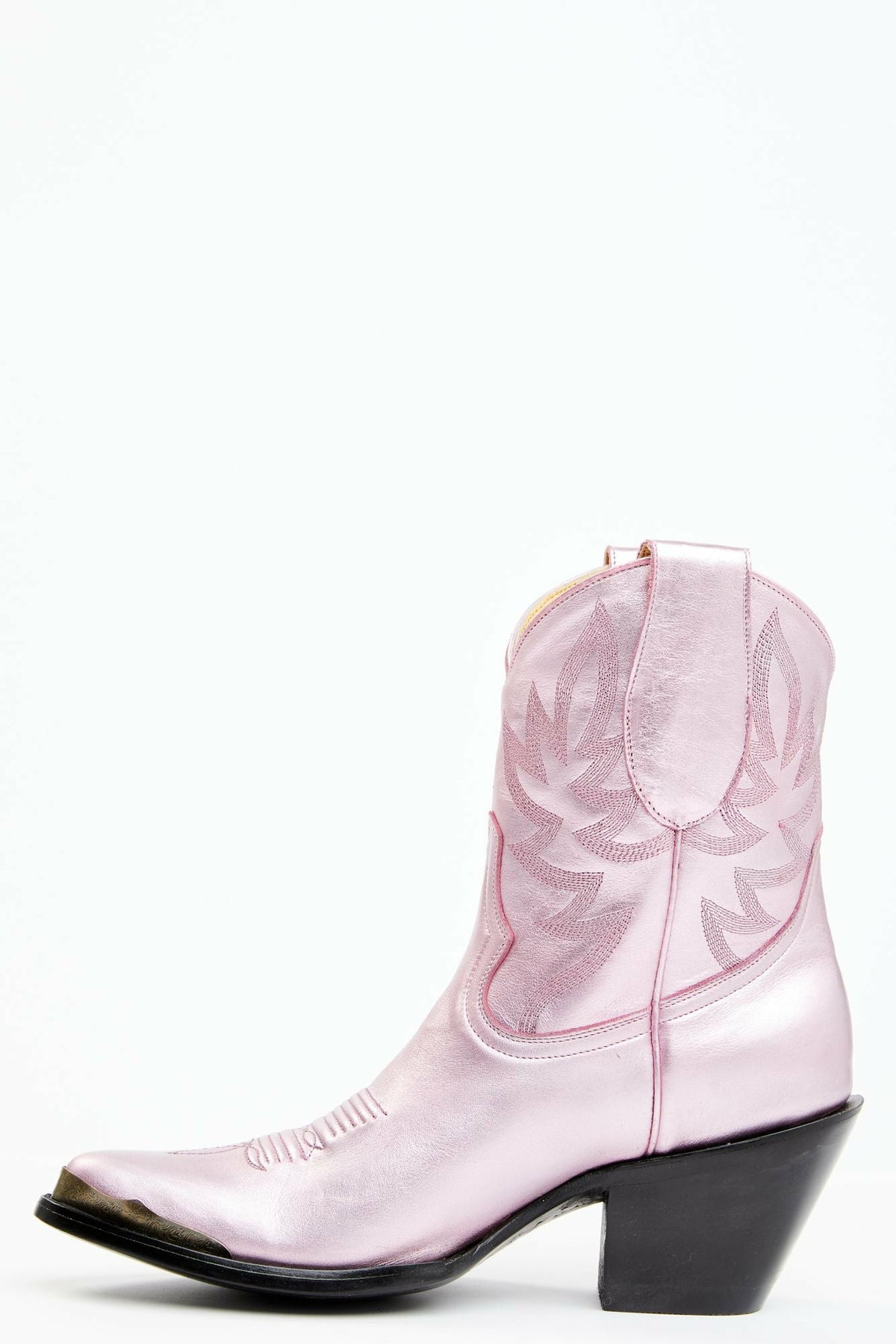 Women Tickled Metallic Pink Leather Fashion Western Booties - Round Toe | Idyllwind