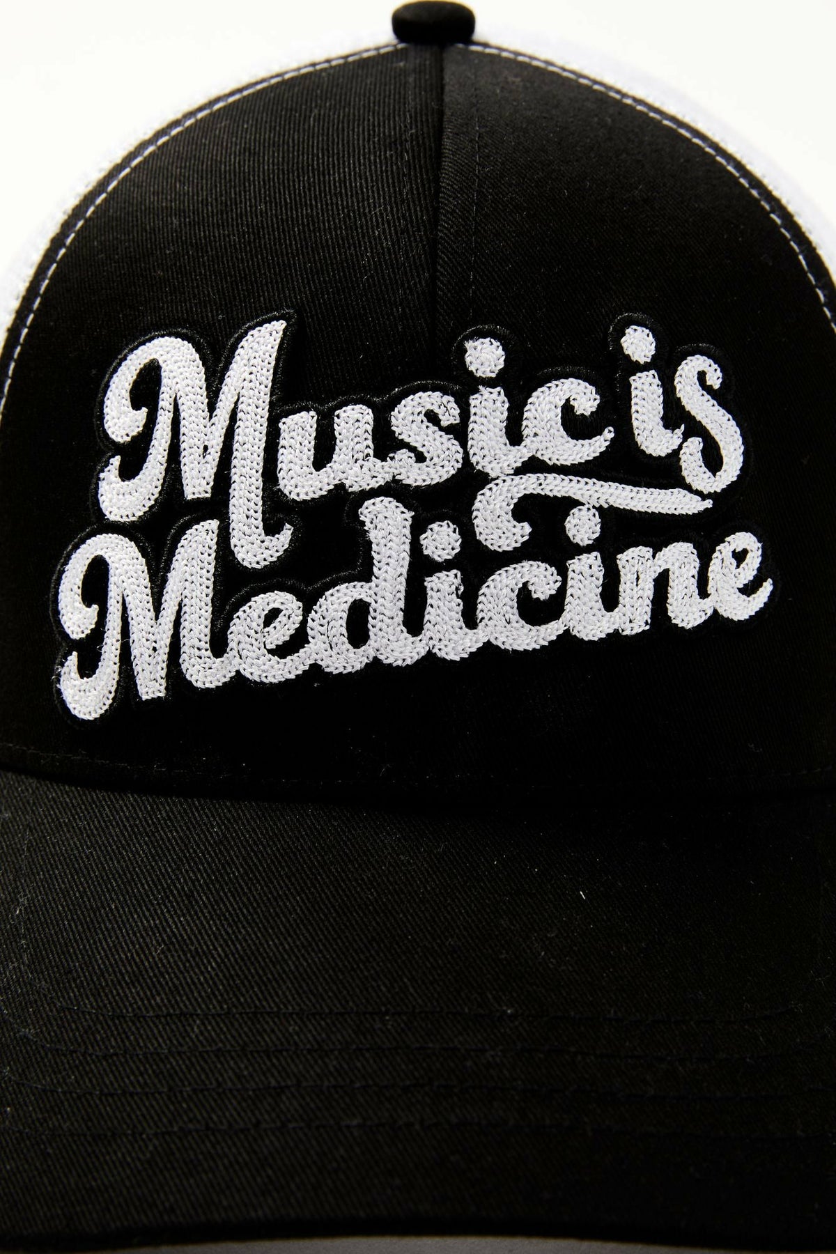 Women Music Is Medicine Embroidered Mesh Back Baseball Hat | Idyllwind