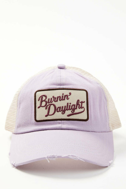 Women Burnin' Daylight Distressed Mesh Back Baseball Hat | Idyllwind