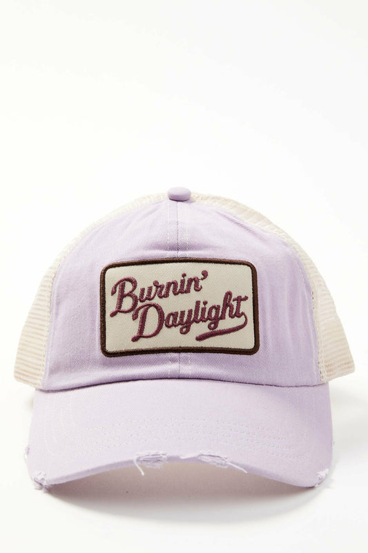 Women Burnin' Daylight Distressed Mesh Back Baseball Hat | Idyllwind