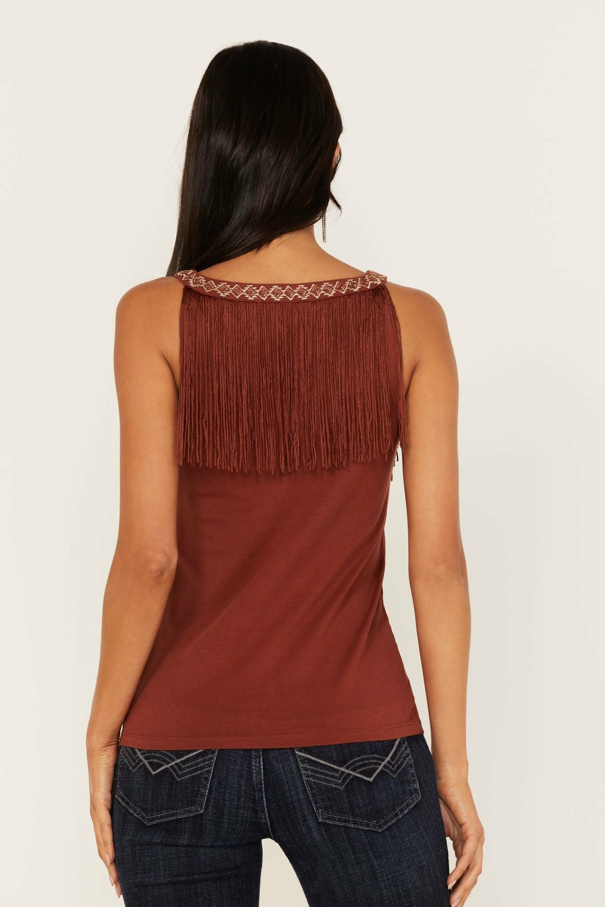 Women Songstress Embroidered Fringe Tank Top | Idyllwind