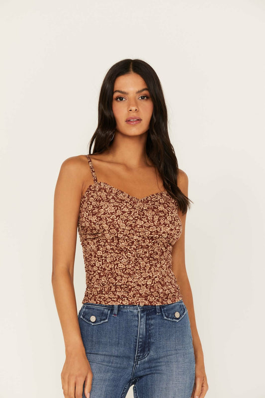 Women Floral Print Smocked Tank Top | Idyllwind