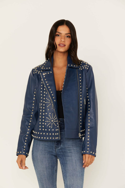 Women Studded Moto Leather Jacket | Idyllwind