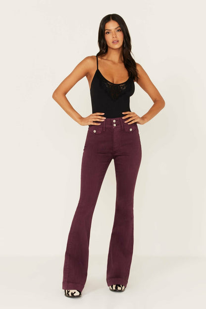 Women High Rise Flap Pocket Outlaw Flare Jeans | Idyllwind